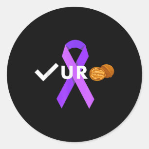 Sticker Rond Vérifiez vos noix Vérifiez votre cancer testiculai