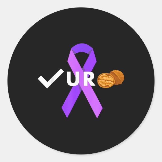 Sticker Rond Vérifiez vos noix Vérifiez votre cancer testiculai (Devant)