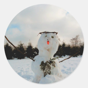 Sticker Rond Véritable photo de snowman