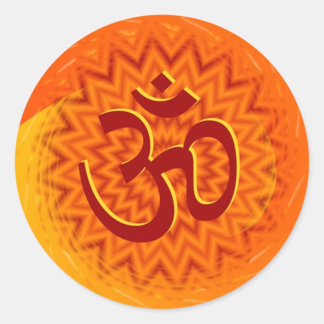 Sticker Rond Vermilion Om (Devant)