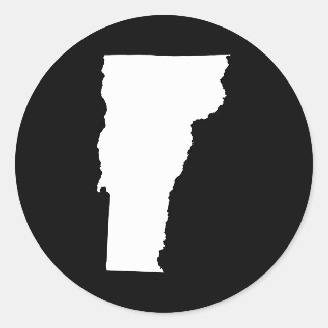 Sticker Rond Vermont en blanc et noir (Devant)