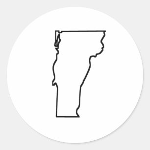 Sticker Rond Vermont Outline