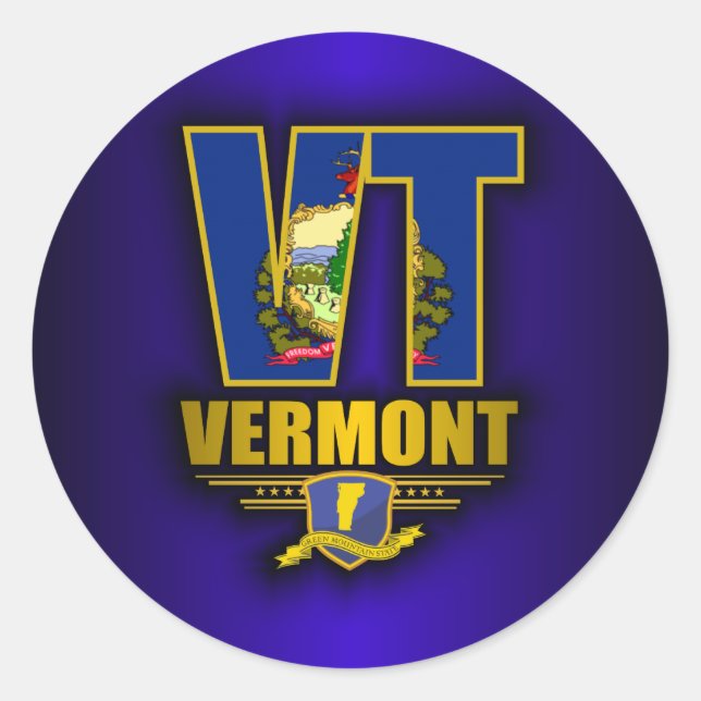 Sticker Rond Vermont (V) (Devant)
