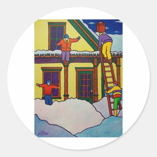 Sticker Rond Vermont Winter Sport par Piliero (Devant)