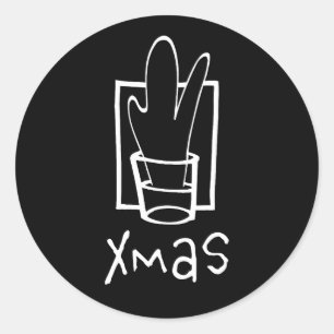Sticker Rond Verre à shot de Noël merveilleux