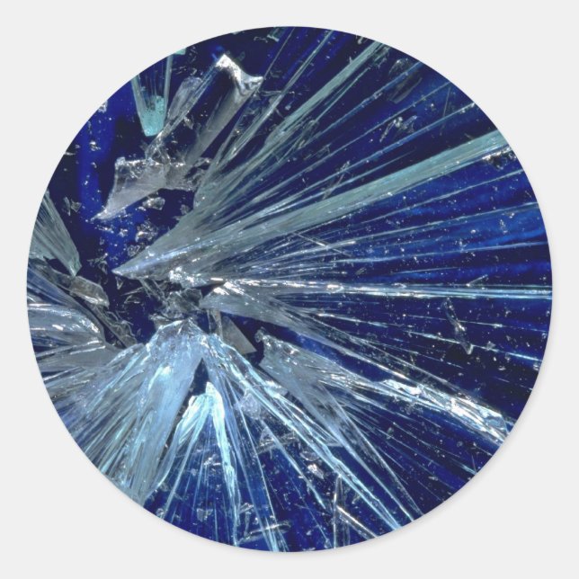 Sticker Rond Verre brisé Abstrait (Devant)