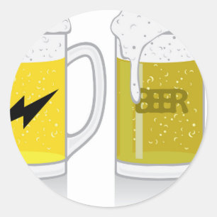 Sticker Rond Verre de bière légère