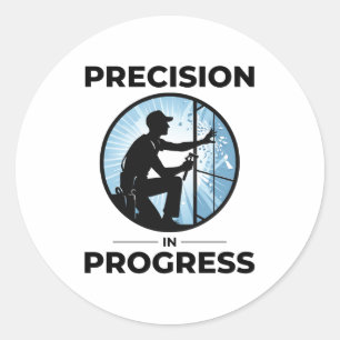 Sticker Rond Verre de fenêtre Glazier Fitting Vitrage