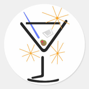 Sticker Rond Verre de Martini
