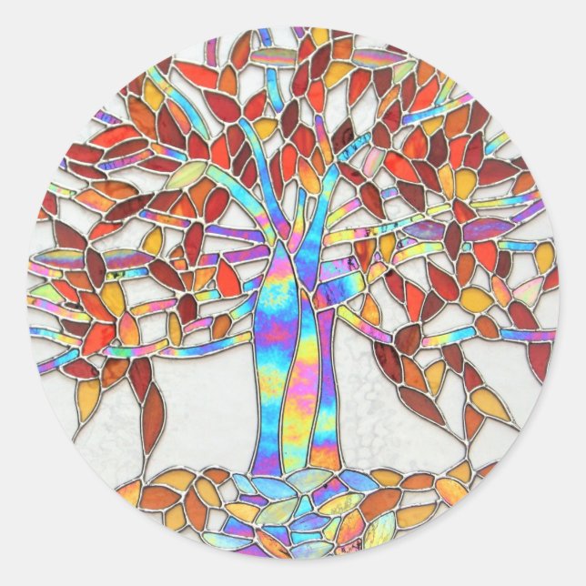 Sticker Rond Verre en verre "Arbre d'Enchantement" version 2 (Devant)