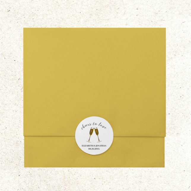 Sticker Rond Verres à champagne pour À l'amour (Créateur téléchargé)