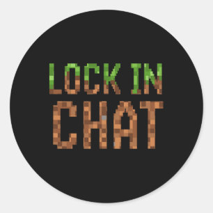 Sticker Rond Verrouiller dans le chat - Rétro jeu vidéo Pixel A