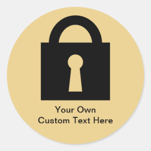 Sticker Rond Verrouiller. Icône Secret ou Confidentiel supéri
