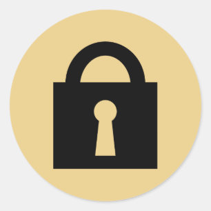 Sticker Rond Verrouiller. Icône Secret ou Confidentiel supérieu