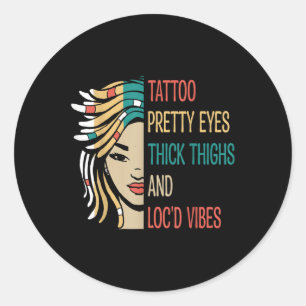 Sticker Rond Verrouiller Tatouages Jolies Yeux Épais Cuisse Ver