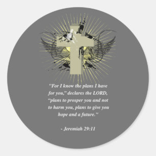 Sticker Rond Vers de bible de 29:11 de JÉRÉMIE