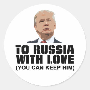 Sticker Rond Vers la Russie avec amour