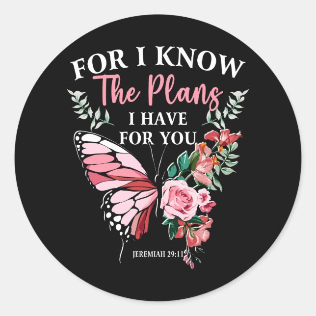 Sticker Rond Verse Bible Je Connais Les Plans Que J'Ai Pour Vou (Devant)