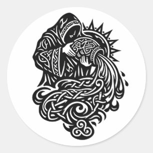 Sticker Rond Verseau — Le Porteur d'Eau par BurnsInHell