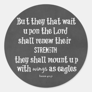 Sticker Rond Verset biblique : Ailes aigle