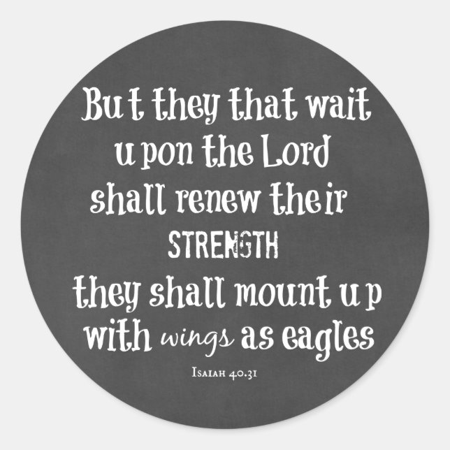 Sticker Rond Verset biblique : Ailes aigle (Devant)
