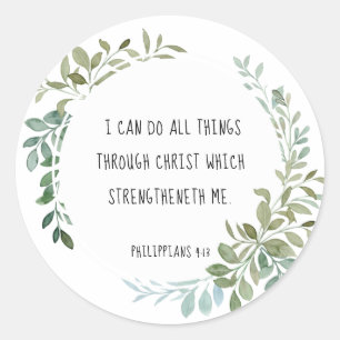 Sticker Rond verset biblique, Philippiens 4:13