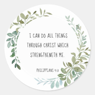 Sticker Rond verset biblique, Philippiens 4:13