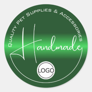 Sticker Rond Vert Chrome Couleur Dégradé Modèle de logo fait ma