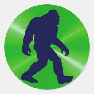 Sticker Rond Vert d'autocollant, de chaux de Bigfoot et noir
