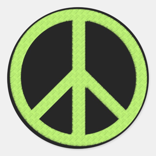 Sticker Rond Vert de la paix de 3 pouces (Devant)
