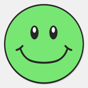 Sticker Rond Vert de sourire 0001 d'autocollants de visage