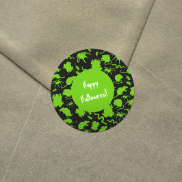 Sticker Rond Vert Déplaisant crâne Critère Rats Motif d'horreur