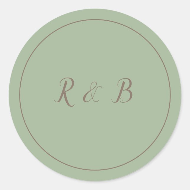 Sticker Rond Vert gracieux et Brown (Devant)