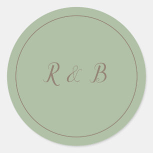Sticker Rond Vert gracieux et Brown