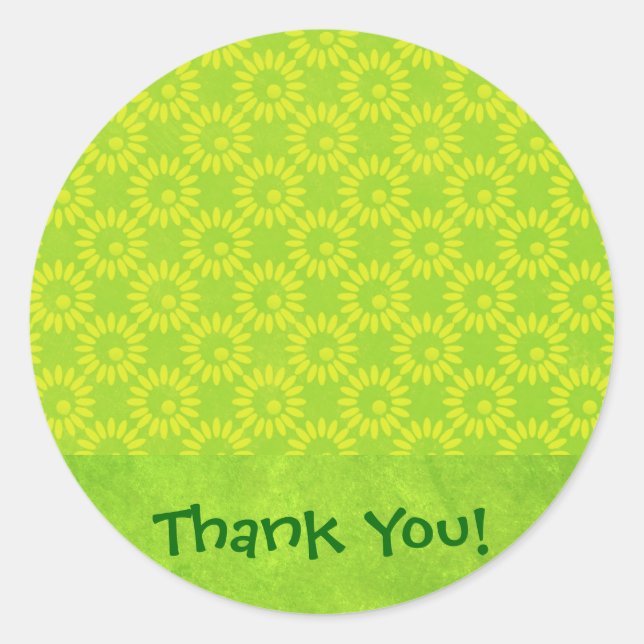 Sticker Rond Vert : Merci Enveloppe Seals (Devant)