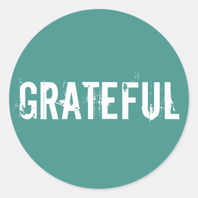 Sticker Rond Vert océan avec texte blanc reconnaissant (Devant)