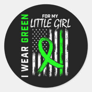 Sticker Rond Vert pour petite fille fille maladie du rein Awar