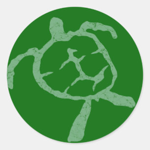 Sticker Rond vert tortue