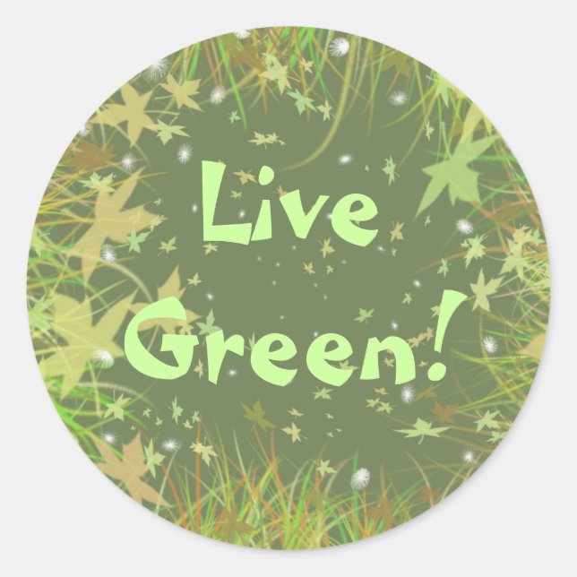 Sticker Rond Vert vivant ! (Devant)