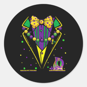 Sticker Rond Veste de smoking Mardi Gras tenue de soirée Carnav