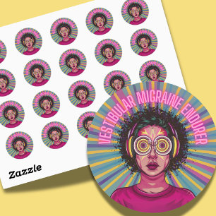 Sticker Rond Vestibular Migraine Enduré maladie chronique