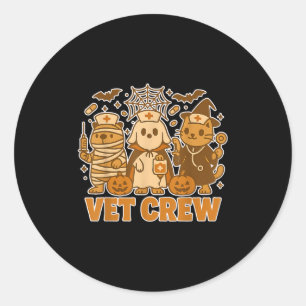 Sticker Rond Vet Crew Costume Halloween Chien Chat Capybara Ani