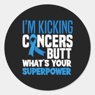 Sticker Rond Vêtements Colorectal de sensibilisation au cancer 