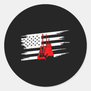 Sticker Rond Vêtements de boxe Drapeau Américain - Boxe 