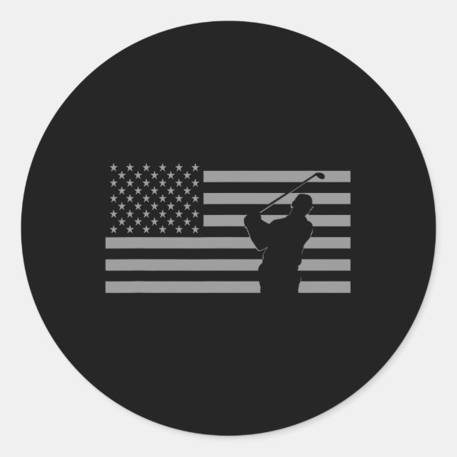 Sticker Rond Vêtements De Golf Cadeaux Pour Golfers American F (Devant)