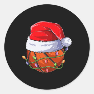 Sticker Rond Vêtements de Noël de basket-ball