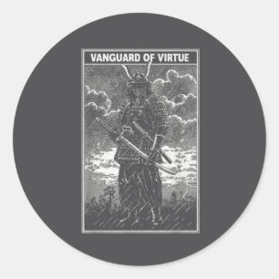 Sticker Rond Vêtements de rue d'art de guerrier samouraï japona