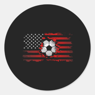 Sticker Rond Vêtements de soccer avec drapeau américain - Socce