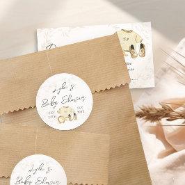 Sticker Rond Vêtements pour bébés Baby shower neutre pour les f