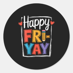 Sticker Rond Vêtements pour femmes Joyeux vendredi Fri-yay Ense